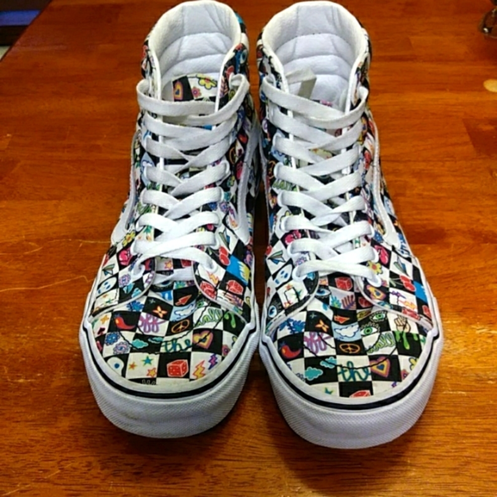 Vans SK-8 Customized Doodle Check Sneakers